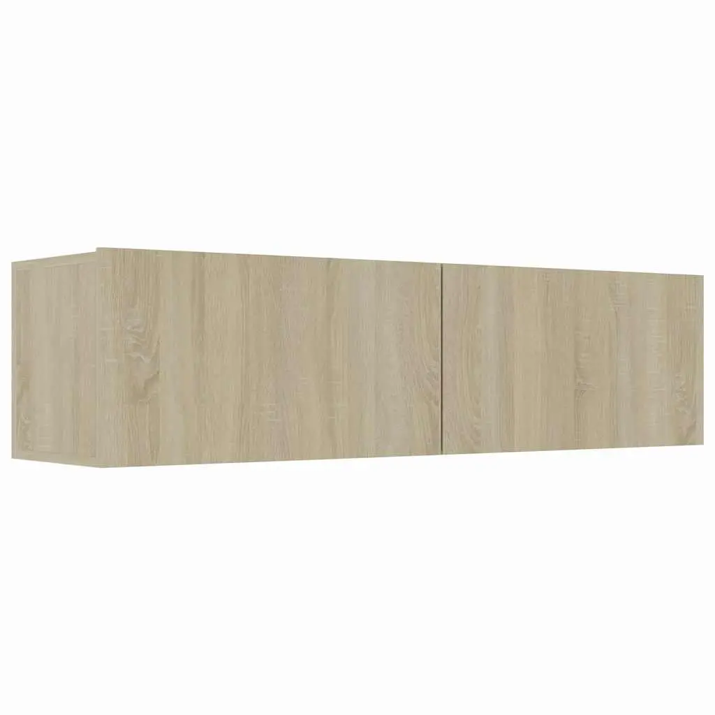 Wall-Mounted TV Cabinet Engineered Wood 120x30x30 cm Brown Drop-Down Doors Storage Unit