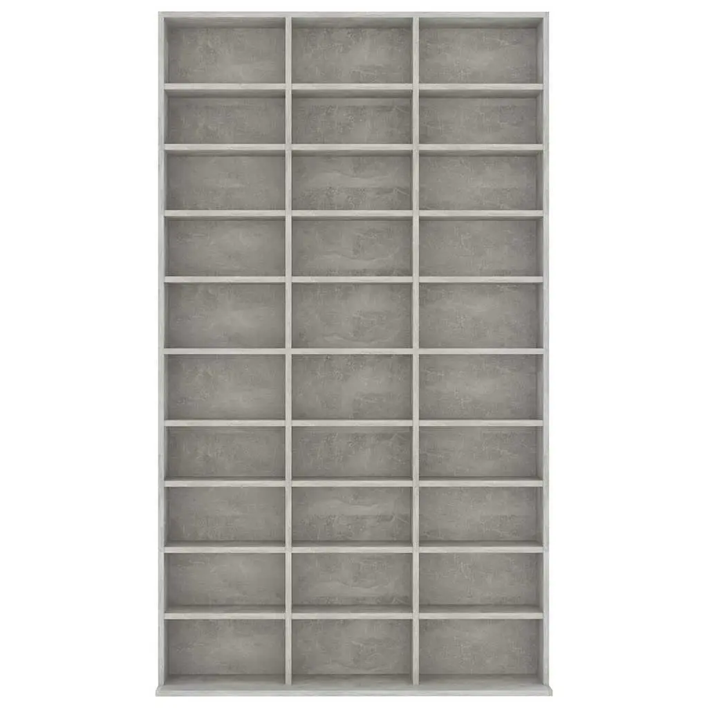 CD Cabinet Engineered Wood 102cm x 16cm x 177.5cm Grey 30 Compartments
