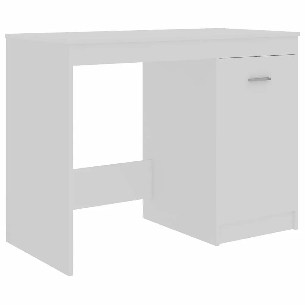 Office Desk Engineered Wood 100x50x76 cm White with Storage Cabinet