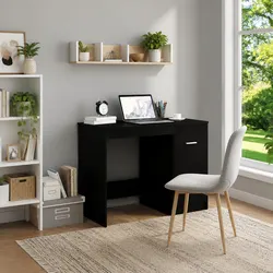 Black Desk with Storage for Home Office Use