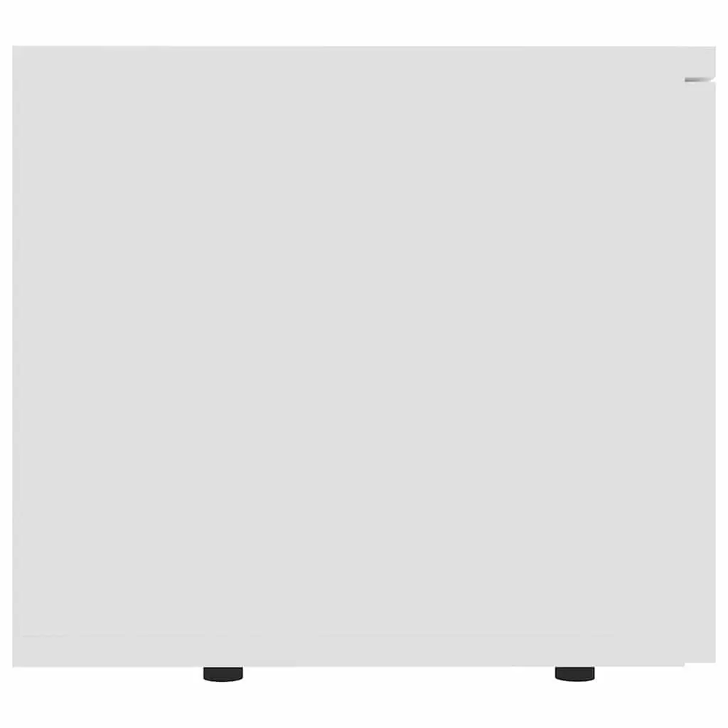 White TV Cabinet 80x34x30 cm with 3 Drawers Storage Unit for Living Room