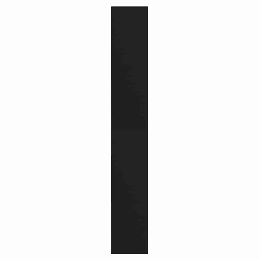 Engineered Wood Book Storage Unit Black 67x24x161cm Multiple Compartments Shelving Cabinet