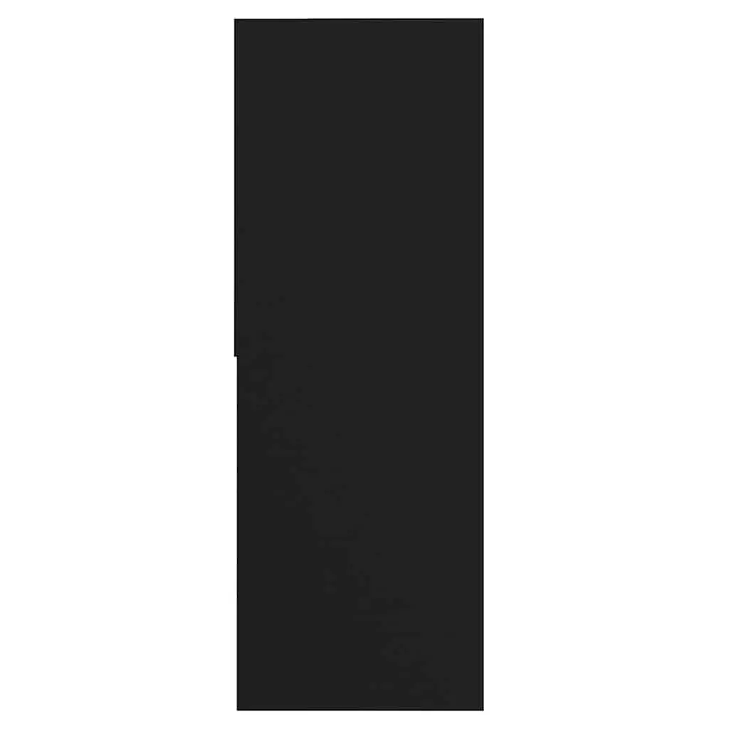 Engineered Wood Book Storage Unit Black 67x24x161cm Multiple Compartments Shelving Cabinet
