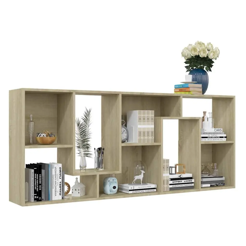 Book Cabinet Engineered Wood 67L x 24W x 161H cm Brown Sonoma Oak Bookshelf Storage Shelving Unit