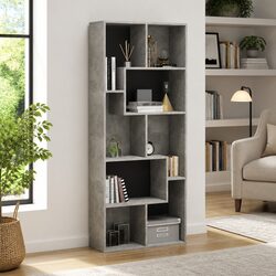 Book Cabinet Grey Engineered Wood Shelving Unit Storage Organizer 67x24x161cm