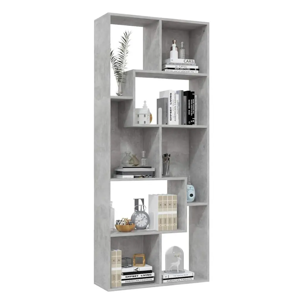 Grey Engineered Wood Book Cabinet for Home Use