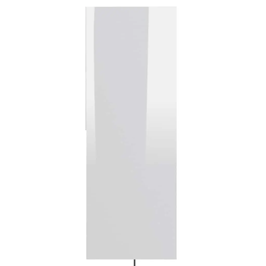 Storage Shelving Unit Engineered Wood High Gloss White 67cm x 24cm x 161cm Book Cabinet