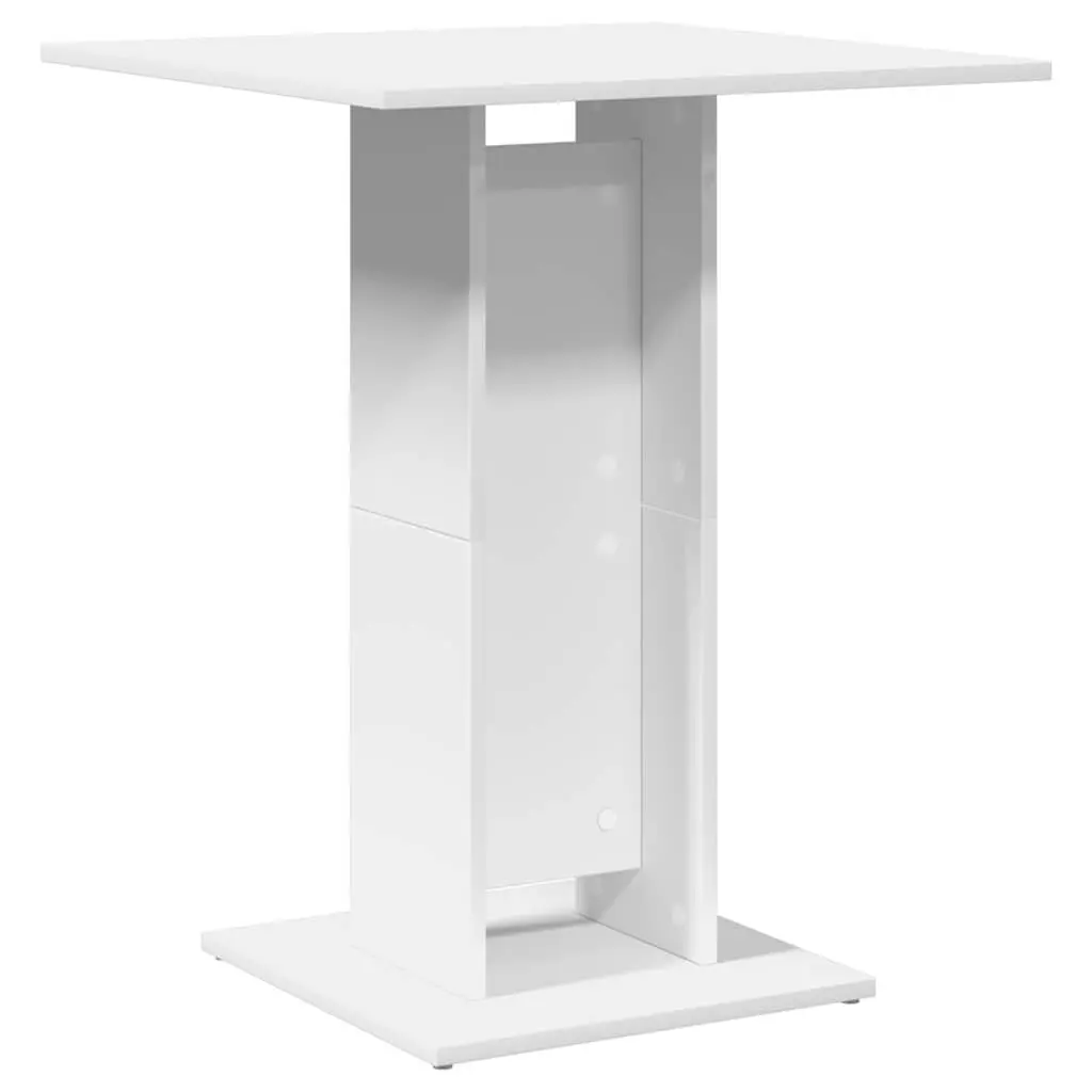 Bistro Table Engineered Wood White 60x60x75 cm High Dining Room Kitchen Table