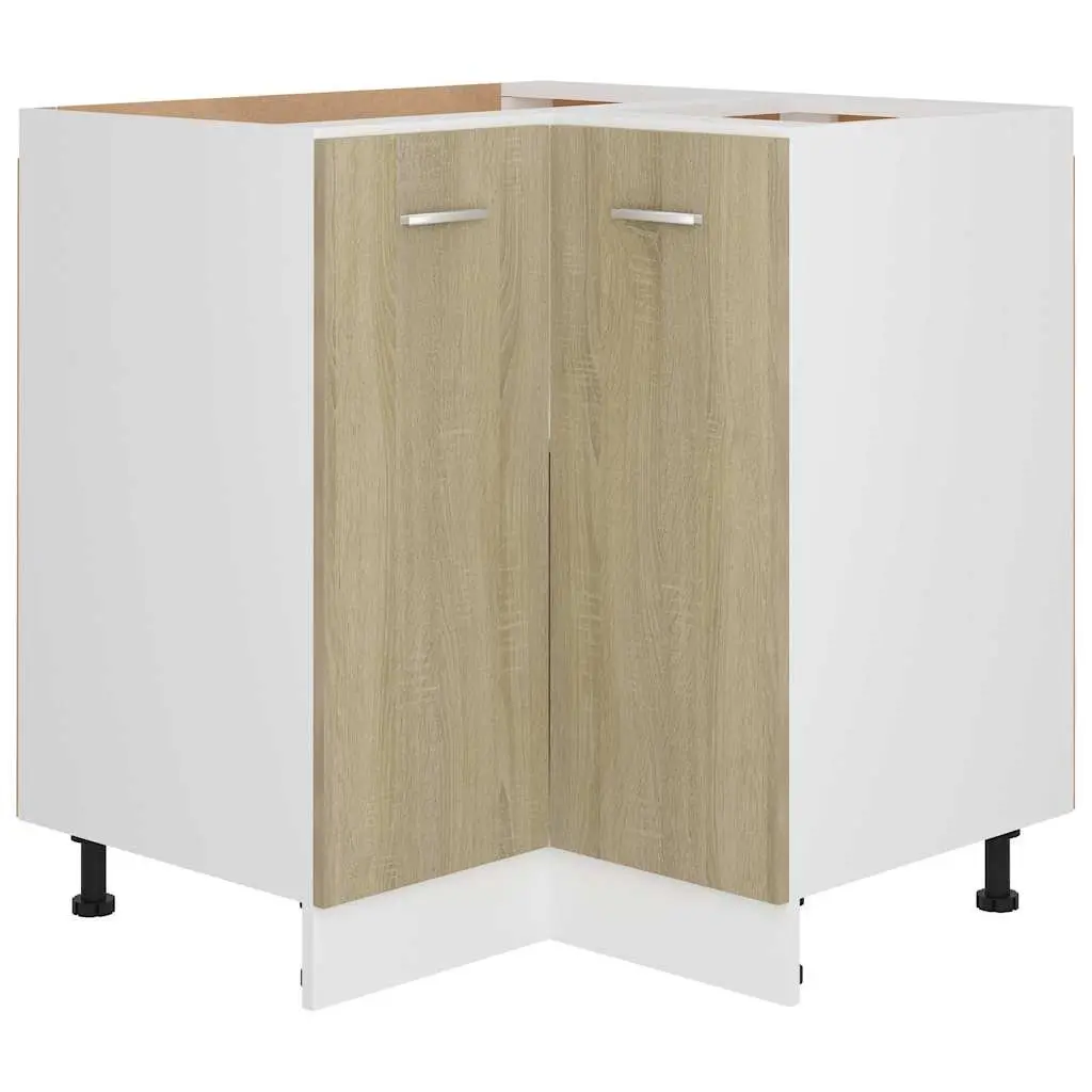 Corner Bottom Cabinet Kitchen Storage Cupboard Brown Engineered Wood 75.5x81.5