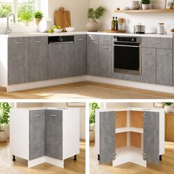 Practical Grey Corner Cabinet for Kitchen Organization