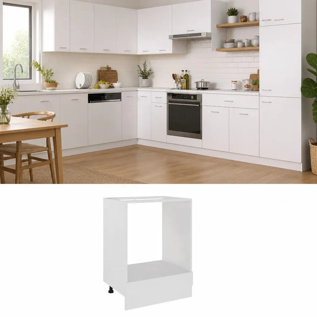 White Oven Cabinet for Kitchen Organization