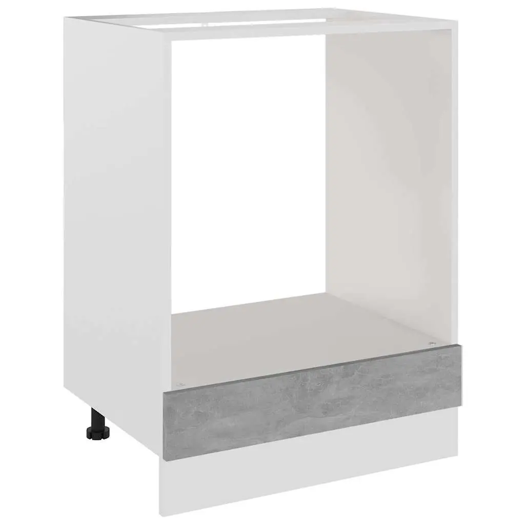 Oven Cabinet Engineered Wood 60 x 46 x 81.5 cm Grey Kitchen Storage Furniture