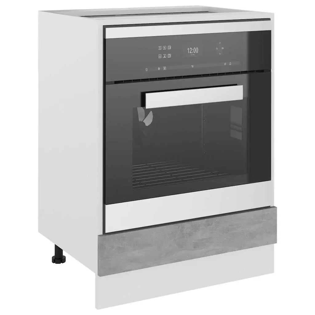 Oven Cabinet Engineered Wood 60 x 46 x 81.5 cm Grey Kitchen Storage Furniture