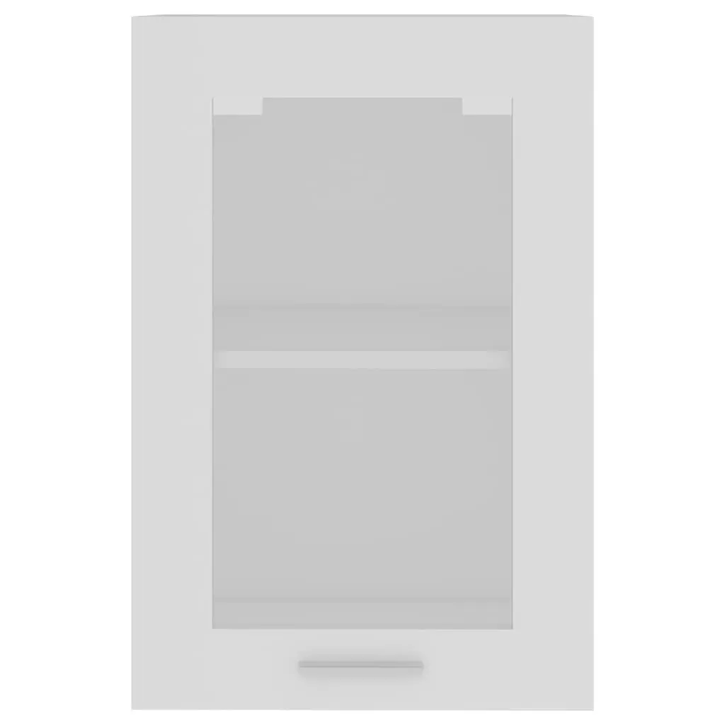 Hanging Glass Kitchen Cabinet Engineered Wood White 40 x 31 x 60 cm