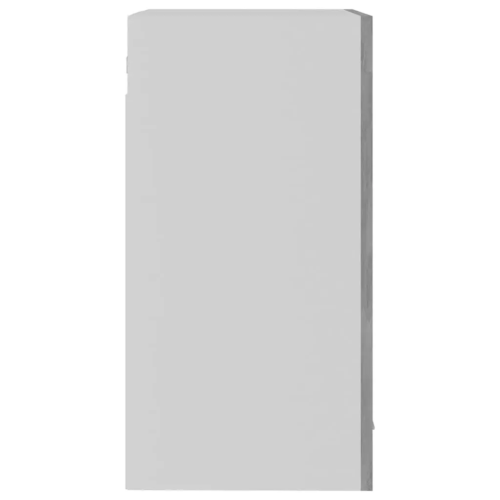 Hanging Glass Kitchen Cabinet Grey Storage Shelves Engineered Wood 40x31x60cm