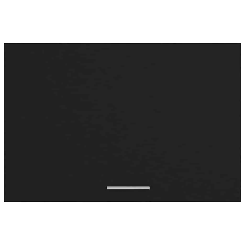 Black Hanging Kitchen Cabinet Storage Cupboard Engineered Wood Flip-Up Door