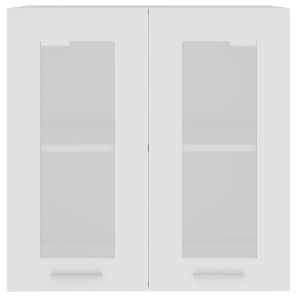 Hanging Glass Cabinet Wall-Mounted Storage Engineered Wood 60x31x60cm White