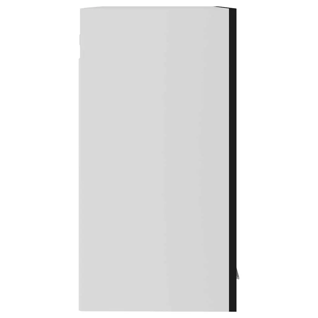 Hanging Glass Kitchen Cabinet Storage Cupboard Black Engineered Wood Wall-mounted 60 x 31 x 60 cm