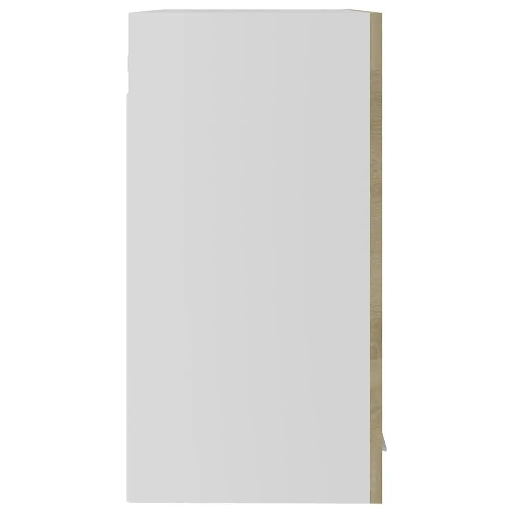Hanging Glass Kitchen Cabinet Brown Storage Shelves Engineered Wood Furniture