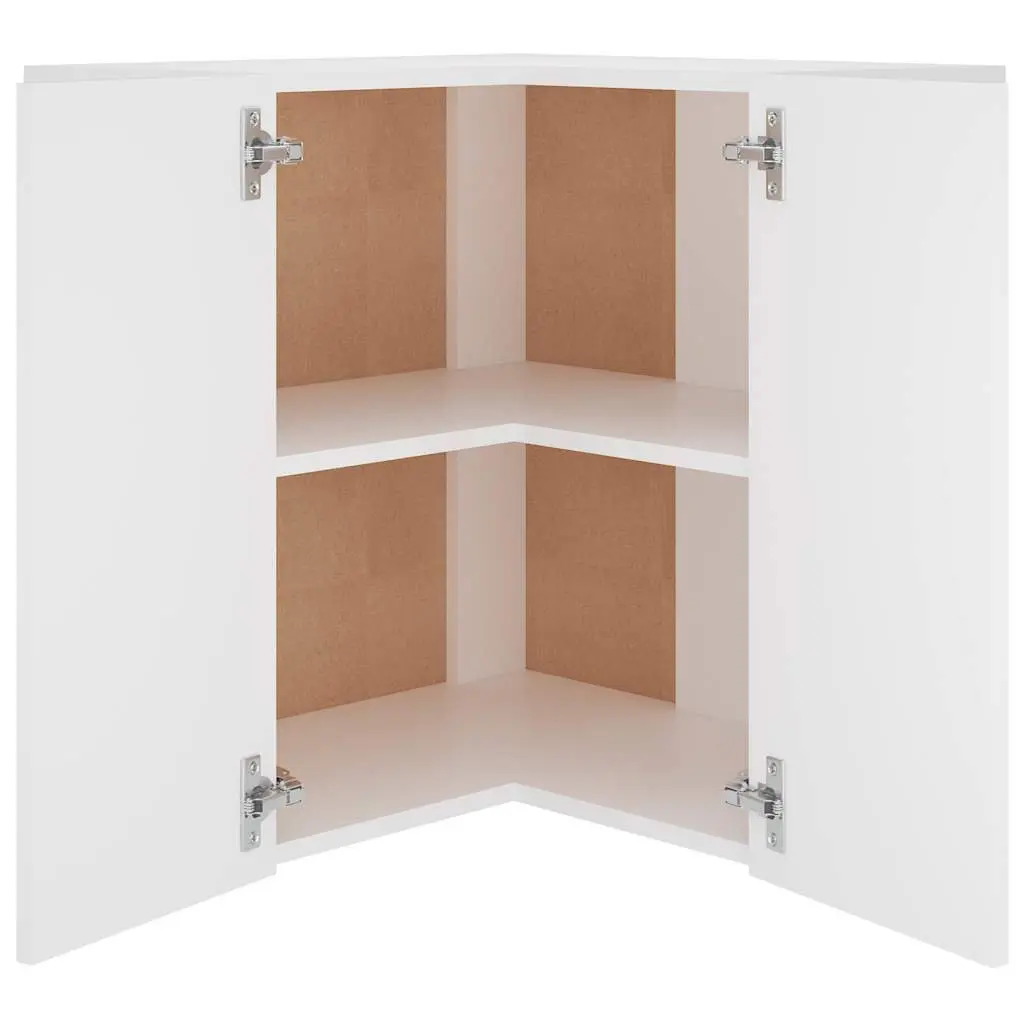 White Hanging Corner Cabinet for Kitchen Use