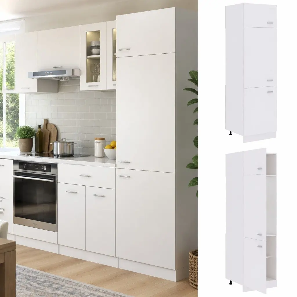 White Storage Cabinet for Kitchen Use