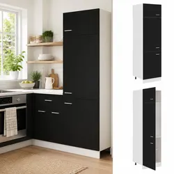 Functional Black Refrigerator Cabinet for Everyday Use