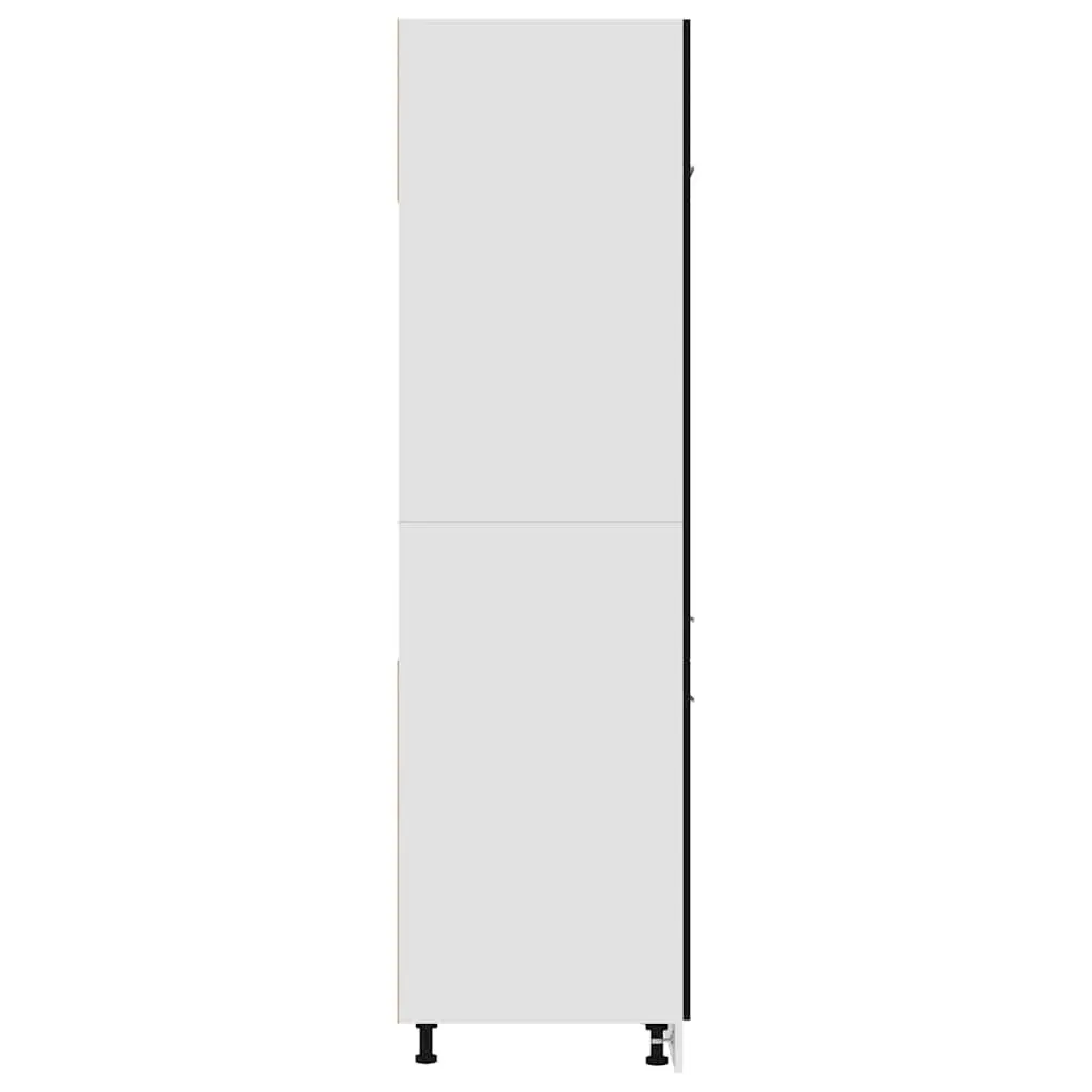 Refrigerator Cabinet Black 60x57x207 cm Kitchen Storage Cupboard 3 Doors 4