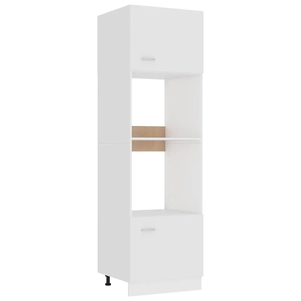 White Microwave Cabinet with Ample Storage