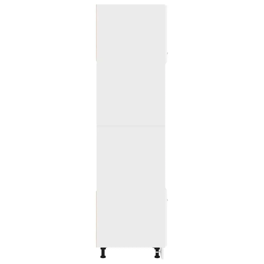 White Microwave Cabinet with Ample Storage