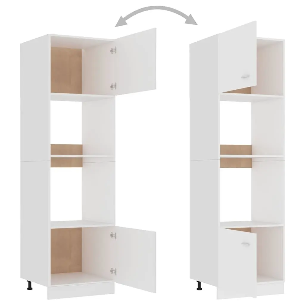 White Microwave Cabinet with Ample Storage