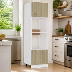 Practical Sonoma Oak Microwave Cabinet for Kitchen Use 60x57x207 cm