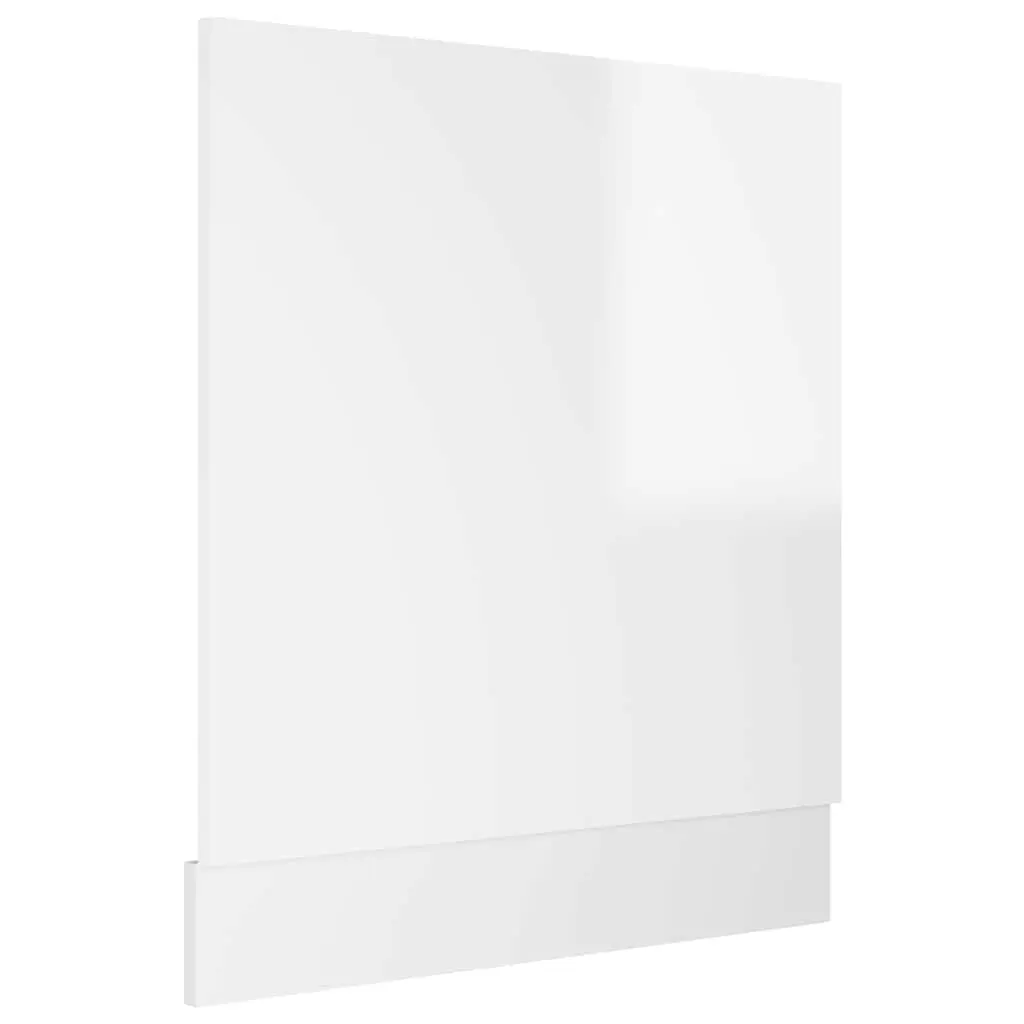 Dishwasher Panel Engineered Wood 59.5 x 3 x 67 cm White High Gloss