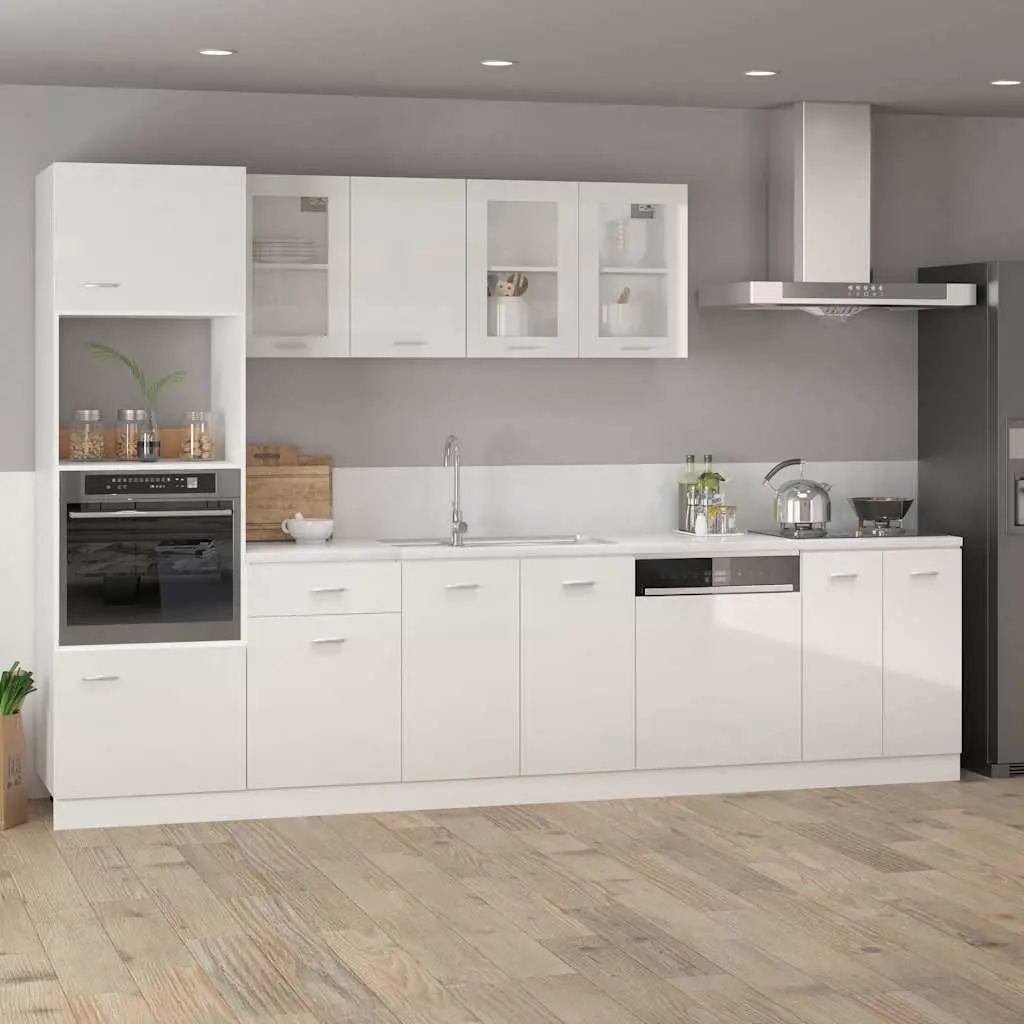 Dishwasher Panel Engineered Wood 59.5 x 3 x 67 cm White High Gloss