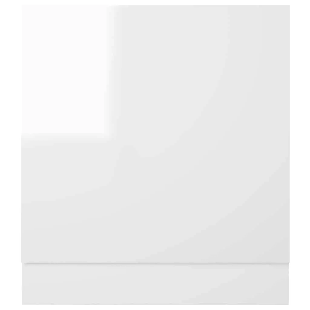 Dishwasher Panel Engineered Wood 59.5 x 3 x 67 cm White High Gloss