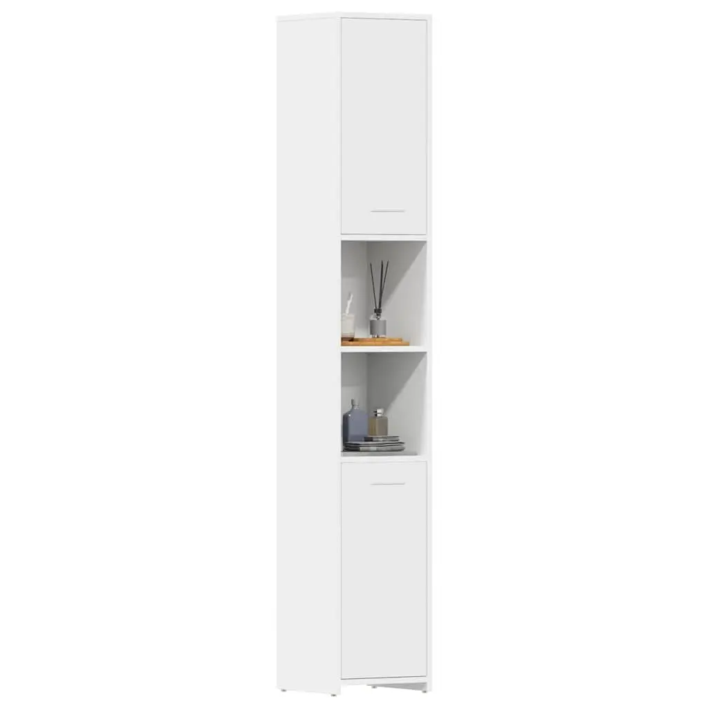 Bathroom Cabinet White 30x30x183.5 cm Storage Vanity Unit Cupboard with Doors