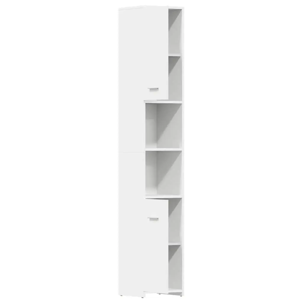 Bathroom Cabinet White 30x30x183.5 cm Storage Vanity Unit Cupboard with Doors