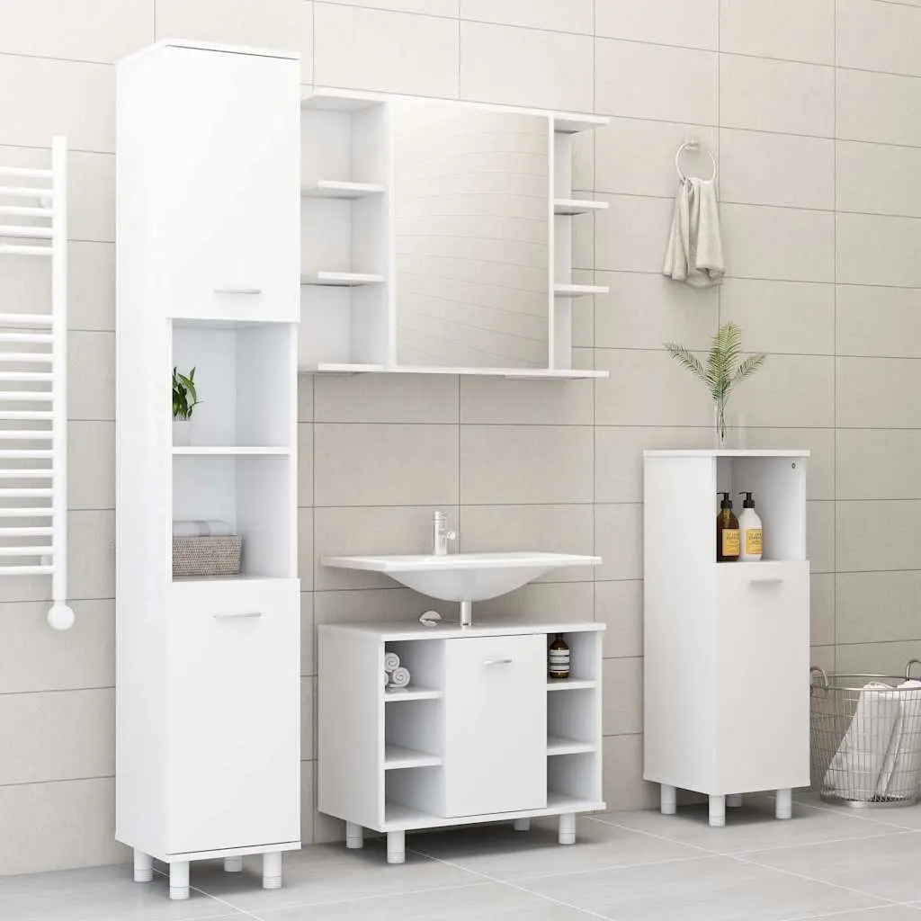 Bathroom Cabinet Engineered Wood Wall Mounted White 80 x 20.5 x 64 cm
