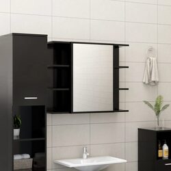 Practical Storage Solution: Black Bathroom Mirror Cabinet