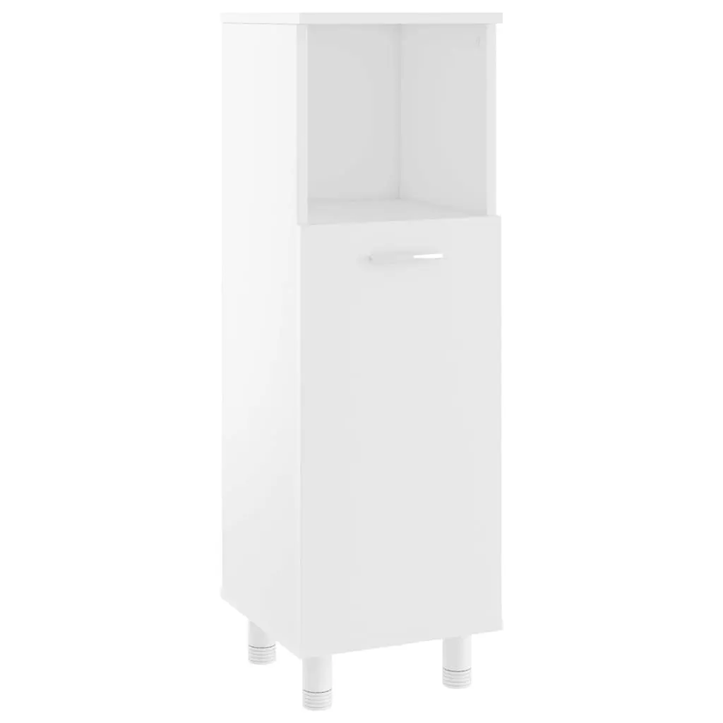 Bathroom Cabinet Engineered Wood 30 x 30 x 95 cm White 3 Compartments 1 Door