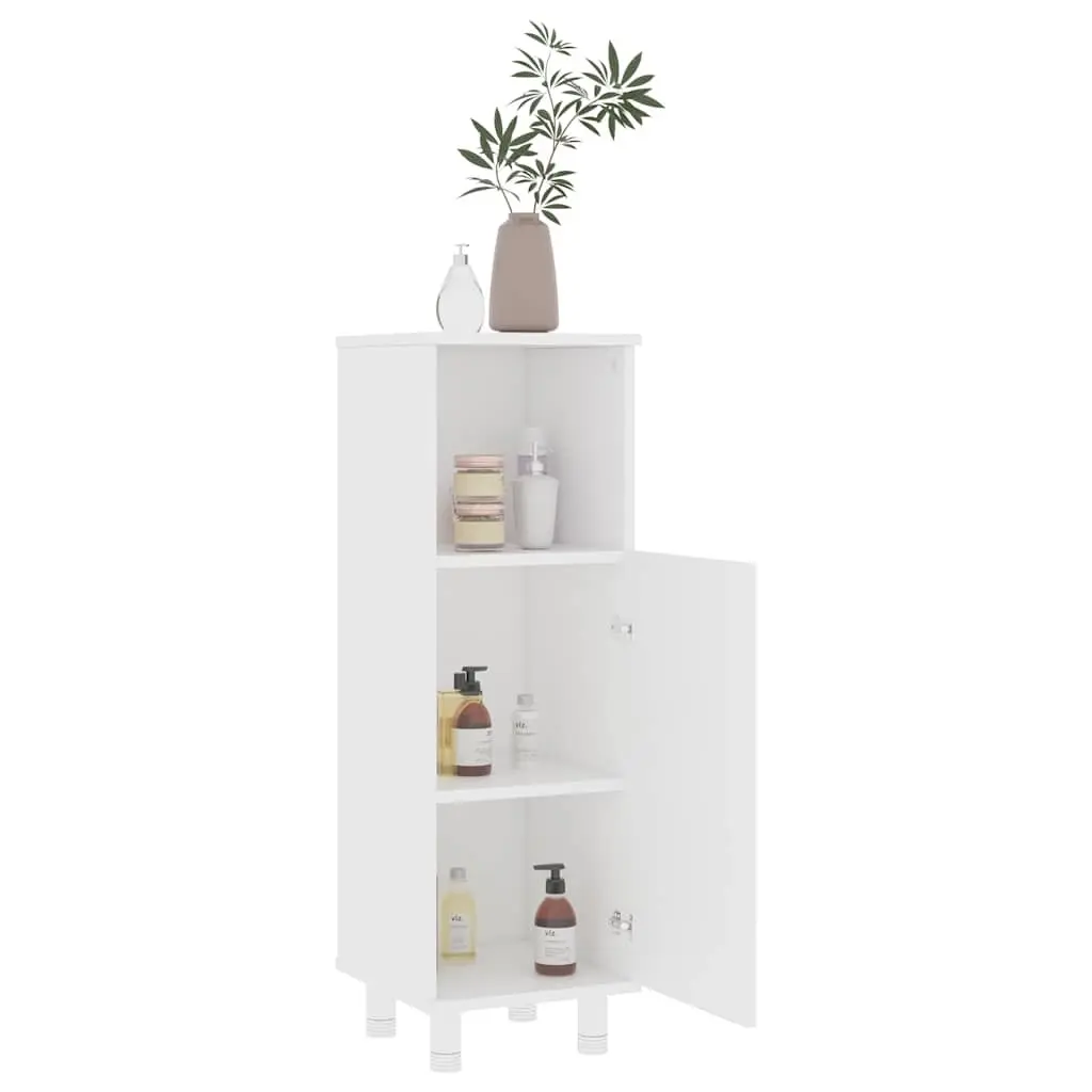 Bathroom Cabinet Engineered Wood 30 x 30 x 95 cm White 3 Compartments 1 Door