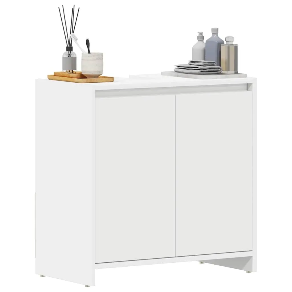 Bathroom Cabinet Engineered Wood 60x33x61 cm White 2 Door
