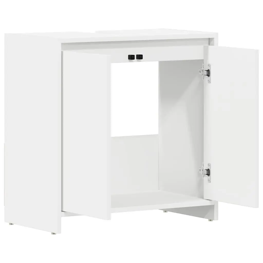 Bathroom Cabinet Engineered Wood 60x33x61 cm White 2 Door