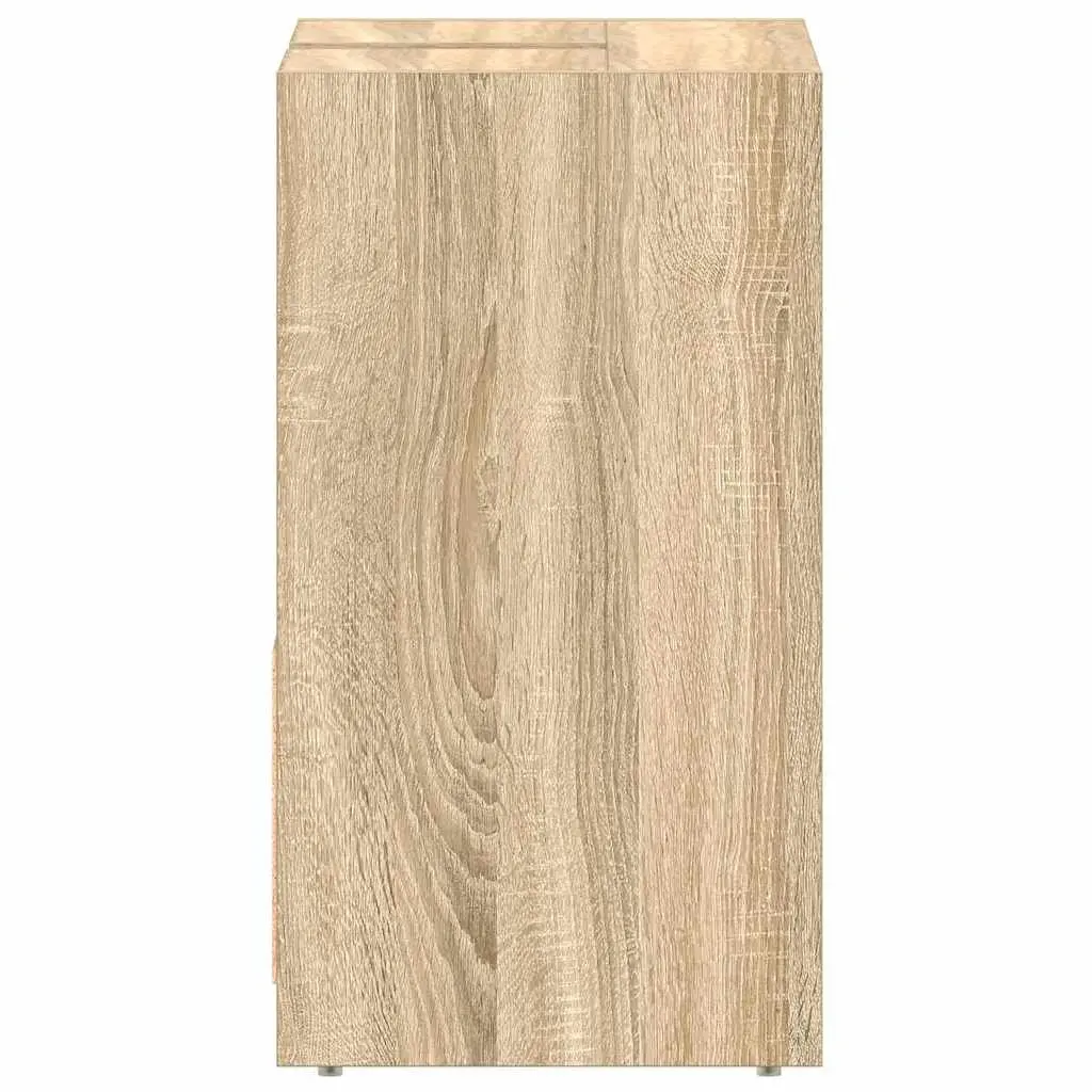 Bathroom Cabinet Engineered Wood 60 x 33 x 61 cm Brown Storage Cupboard with Doors Compartment