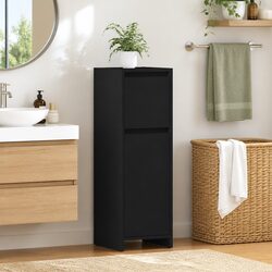 Versatile Black Cabinet for Bathroom Essentials