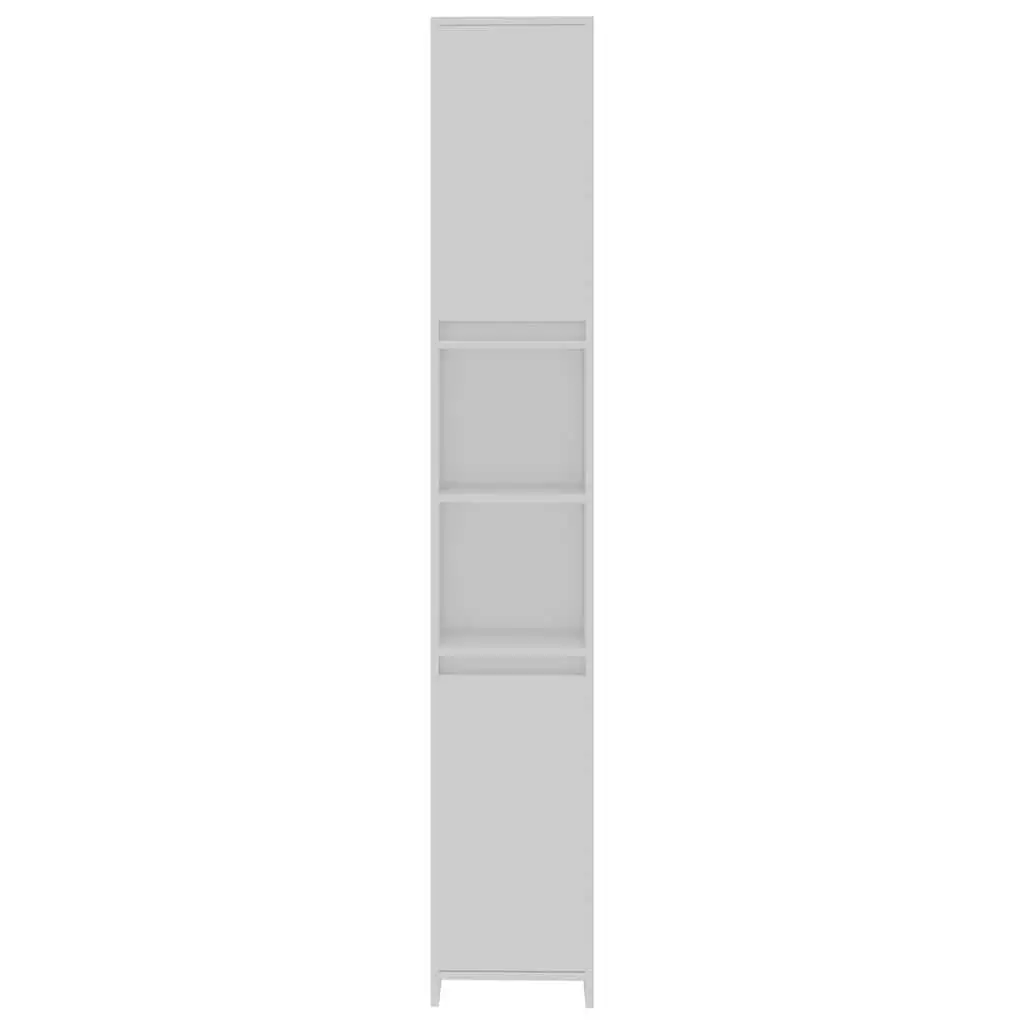 Bathroom Cabinet Engineered Wood White 2 Doors 6 Compartments Storage Unit 30x30x183.5cm