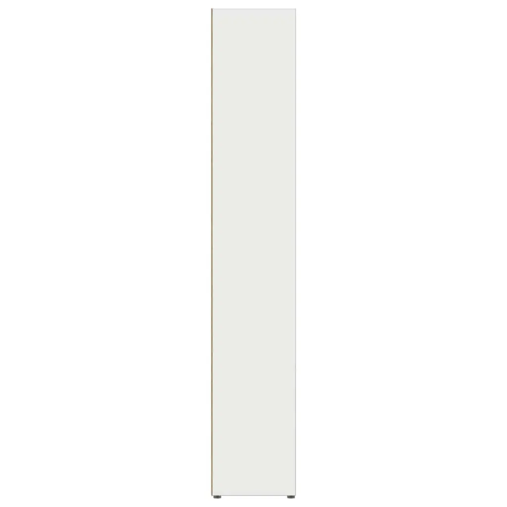 CD Organizer Engineered Wood Tall Slim White Storage Cabinet 2 Piece for Media Collection