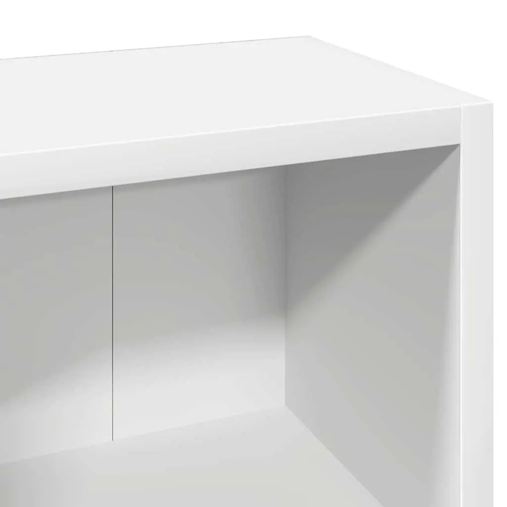 CD Organizer Engineered Wood Tall Slim White Storage Cabinet 2 Piece for Media Collection