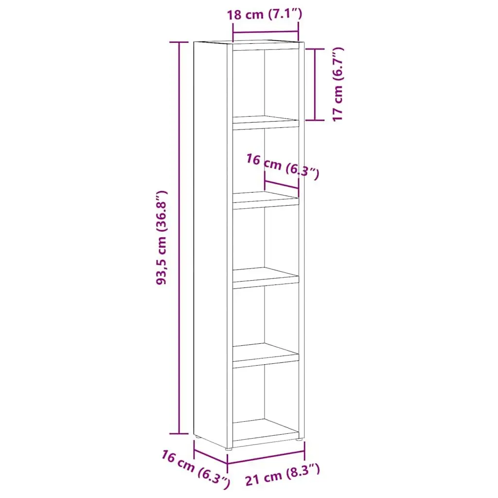 CD Organizer Engineered Wood Tall Slim White Storage Cabinet 2 Piece for Media Collection