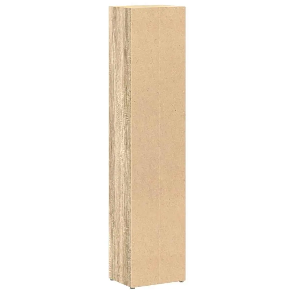 CD Cabinets Engineered Wood Tall Slim Sonoma Oak Media Storage Rack 2 pcs