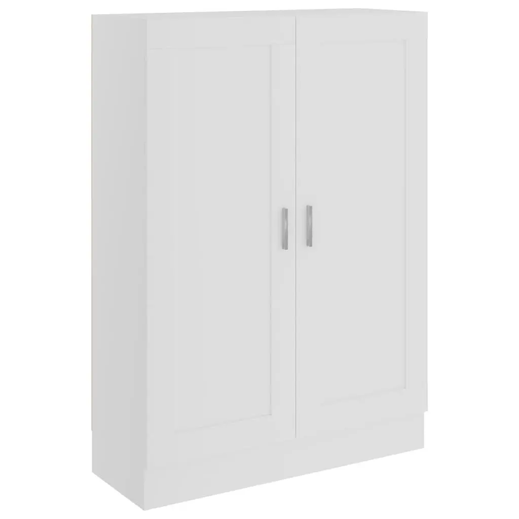 White Book Cabinet Storage Shelving Unit with Doors and Compartments